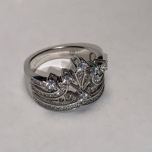 Brand New Silver Princess Crown Ring